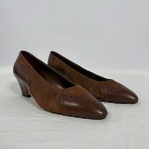 Vintage 50's Architect Brown Suede Wingtip Pumps - Size 9